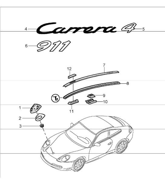 Diagram 810-00 Porsche 996 (911) (1997-2005) Carrosserie