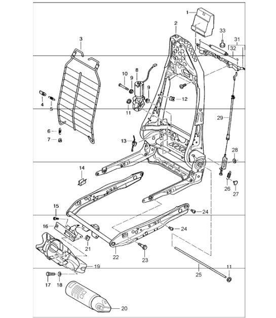 Diagram 817-40 Porsche 996 (911) (1997-2005) Carrosserie