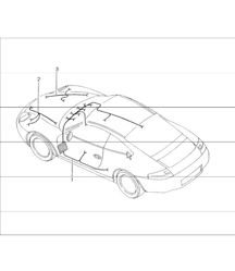 wiring harnesses: passenger compartment, glove compartment, FRONT luggage compartment, repair kit, anti-lock brake system, brake pad wear indicator, front axle for 996 1998-05