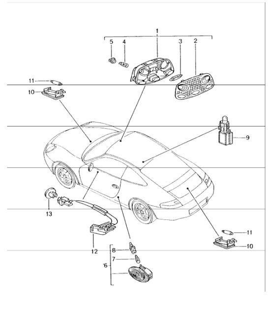 Diagram 903-04 Porsche Cayenne S V8 4.8L benzina 400 CV Materiale elettrico