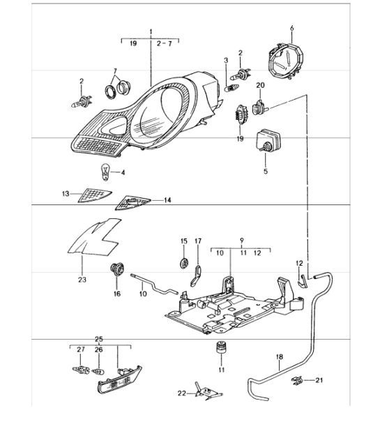 Diagram 905-00 Porsche 911/912 (1965-1989) Équipement électrique