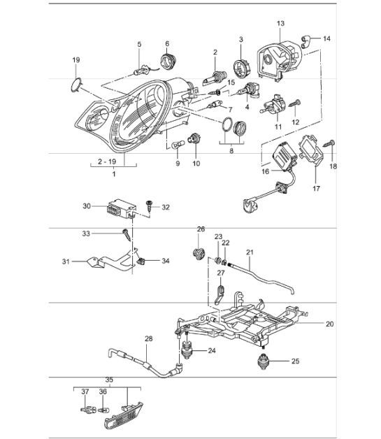 Diagram 905-03 Porsche 993（911）涡轮 1994-96 电子设备