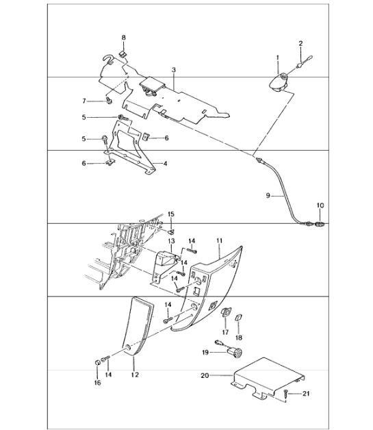 Diagram 911-10 Porsche Cayenne S V8 4.8L Petrol 400HP Electrical equipment