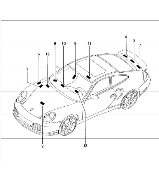 Diagram 001-05 Porsche 卡宴 92A（958） 2010-2017 配件及其他 