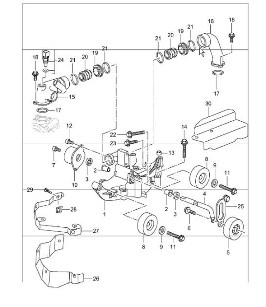 Diagram 101-15 Porsche Panamera 970 MK1（2009-2013年） 引擎