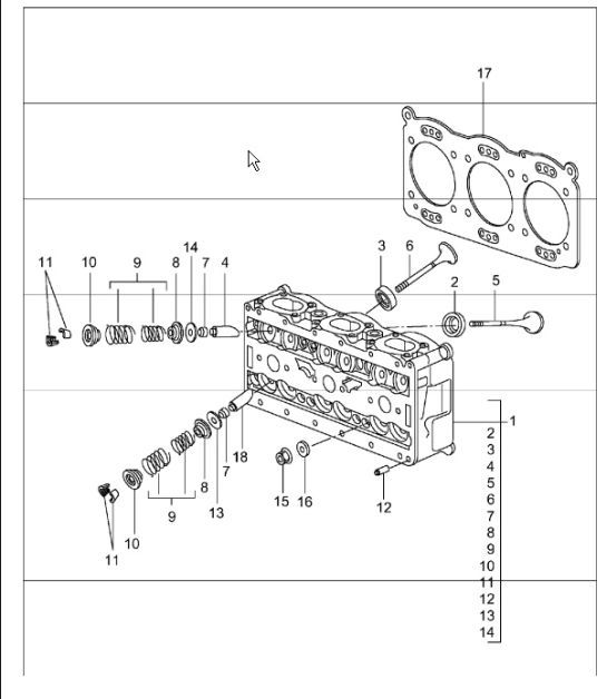 Diagram 103-00 Porsche Cayenne Turbo 4.5L 2003>> Motor