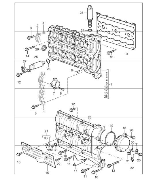 Diagram 103-10 Porsche Cayman 987C/981C (2005-2016) Engine