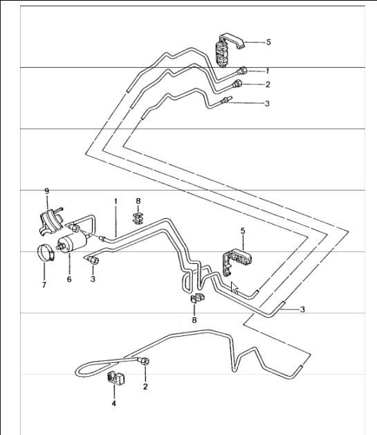 Diagram 201-10 Porsche Cayenne GTS V8 4.8L Gasolina 400 CV Sistema de combustible, sistema de escape