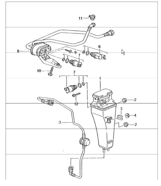 Diagram 201-20 Porsche 911 1975-1977 3.0L Turbo (930) Fuel System, Exhaust System