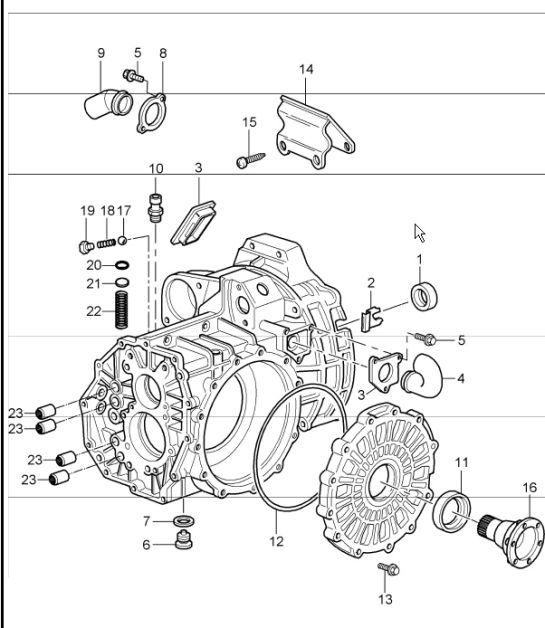 Diagram 302-01 Porsche Cayman GTS 718 4.0L 手动档 (400 Bhp) 传播
