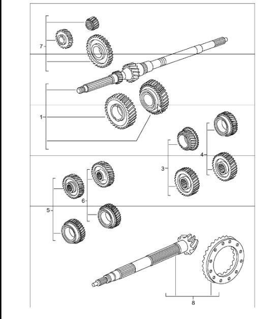 Diagram 303-01 Porsche Cayman 987C/981C (2005-2016) Transmission