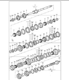 gears and shafts 996 TURBO G96.50 and 996 TURBO X50 G96.50 2001-05