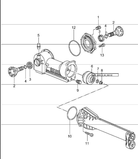 Diagram 360-02 Porsche Cayenne 92A (958) 2010-2017 Transmission