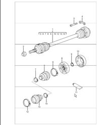 drive shaft 996 TURBO 2001-05