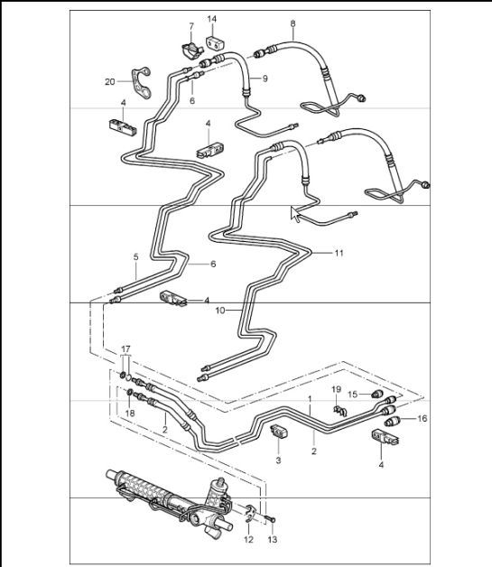 Diagram 403-01 Porsche 997（911）MK1 2005-2008 前轴、转向 