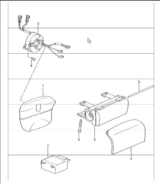 Diagram 403-06 Porsche 996 (911) (1997-2005) Essieu avant, Direction 