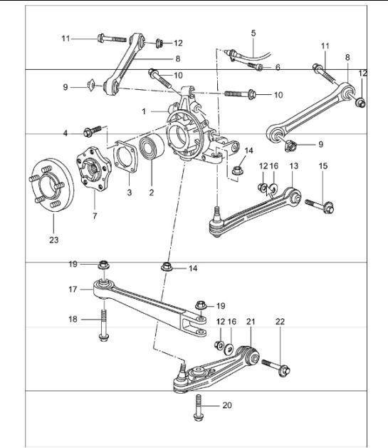Diagram 501-00 Porsche Cayenne 3.6L 2007>> Rear Axle