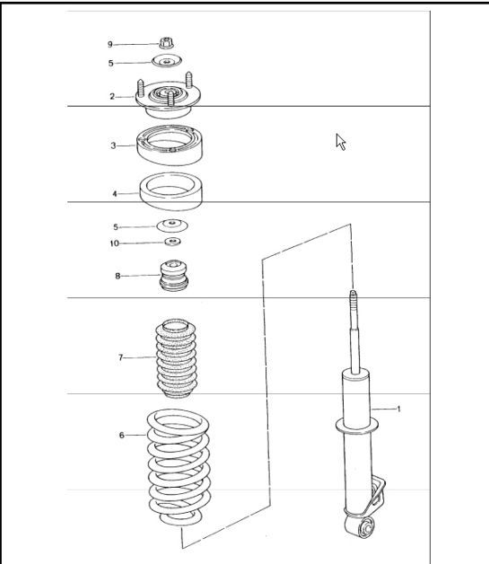 Diagram 502-00 Porsche 卡宴 9PA (955) 2003-2006 后轴