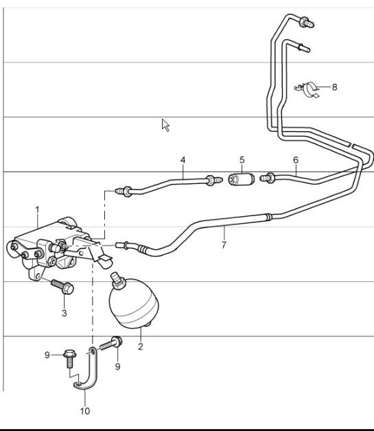 Diagram 702-09 Porsche 卡宴 Turbo / Turbo S 4.8L 2007>> 手柄系统、踏板组 