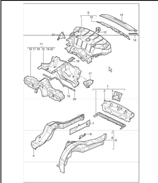 Diagram 801-35 Porsche Cayenne MK3 (958) 2010-2017 Carrozzeria