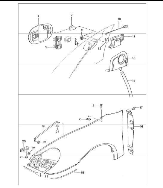 Diagram 801-40 Porsche Cayman 2.7L 987C 2006-08 Carrocería