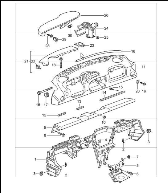 Diagram 809-00 Porsche 996 (911) (1997-2005) Carrosserie