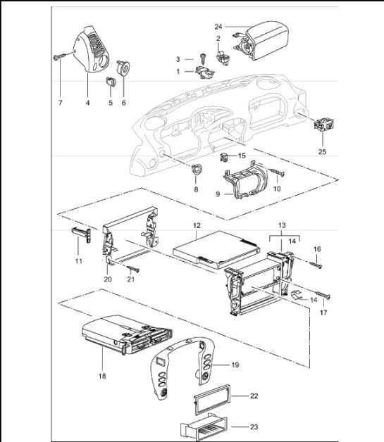 Diagram 809-02 Porsche 996 (911) (1997-2005) Carrosserie