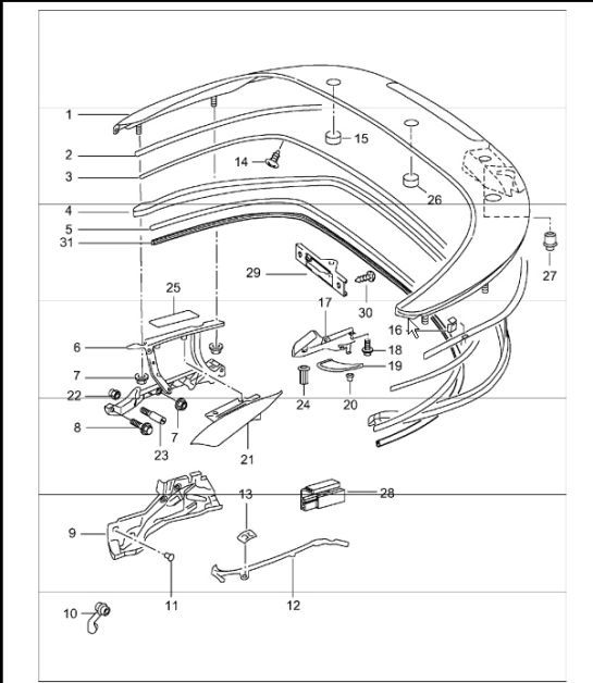 Diagram 811-13 Porsche 卡宴 Turbo 4.5L 2003>>  车身
