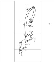 seat belt rear 996 TURBO COUPE 2001-05