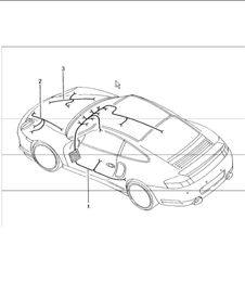 wiring harnesses: passenger compartment, glove compartment, FRONT luggage compartment, repair kit, anti-lock brake system, brake pad wear, indicator front axle 996 TURBO 2001-05