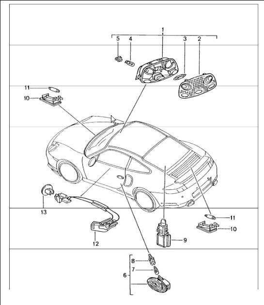 Diagram 903-04 Porsche 卡宴 3.2L V6 2003 年>> 电子设备