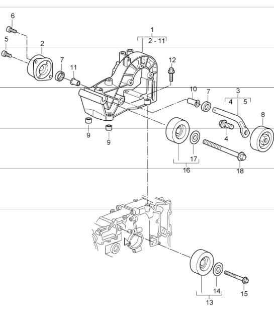 Diagram 101-10 Porsche Panamera 970 MK1 (2009-2013) Motore
