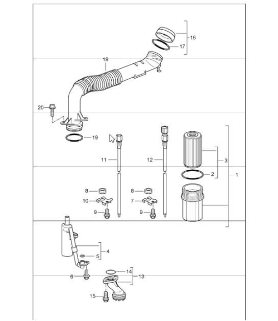 Diagram 104-05 Porsche 卡宴 Turbo / Turbo S 4.8L 2007>> 引擎