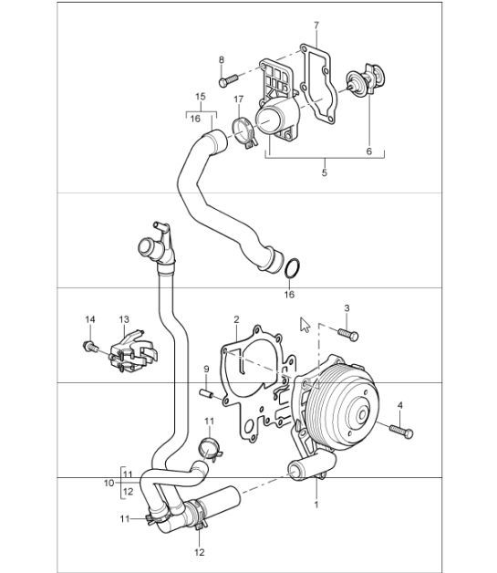 Diagram 105-00 Porsche 997 (911) MK1 2005-2008 Moteur