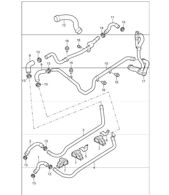 Diagram 105-03 Porsche Cayman S 3.4L 987C 2005-08 Engine