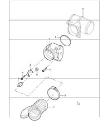 throttle body for 997.1 M96.05 3.6L COUPE / CABRIO and 997.1 M97.01 3.8L COUPE S / CABRIO S 2005-08