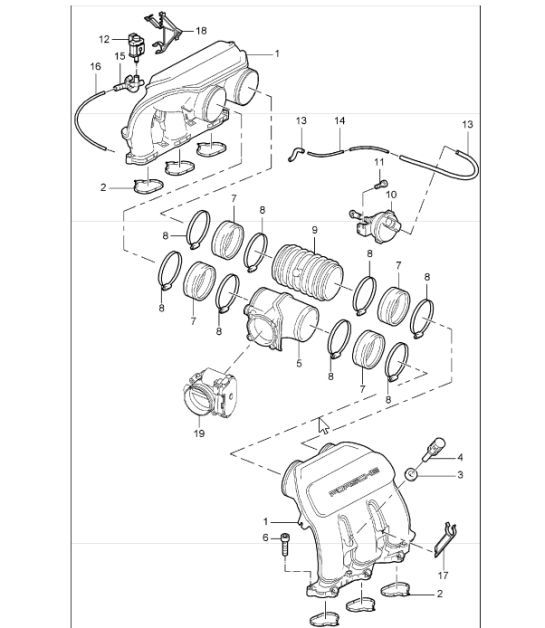 Diagram 107-10 Porsche Macan Turbo 3.6L V6 400Bhp Motore