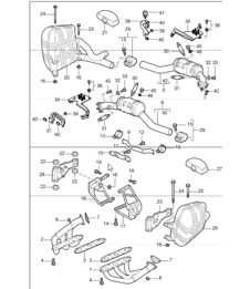 exhaust system for 997.1 M96.05 3.6L COUPE / CABRIO 2005-08