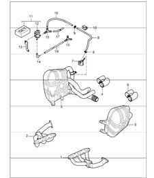 exhaust system, exclusive programme, single parts for 997.1 2005-08