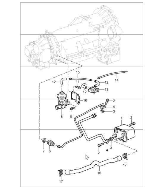 Diagram 360-00 Porsche Cayenne S 4.5L V8 2003>> Transmission