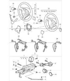 steering outer tube, steering shaft and steering wheels for 997.1 2005-08