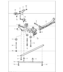 rear axle, side section, bracket 997.1 2005-08