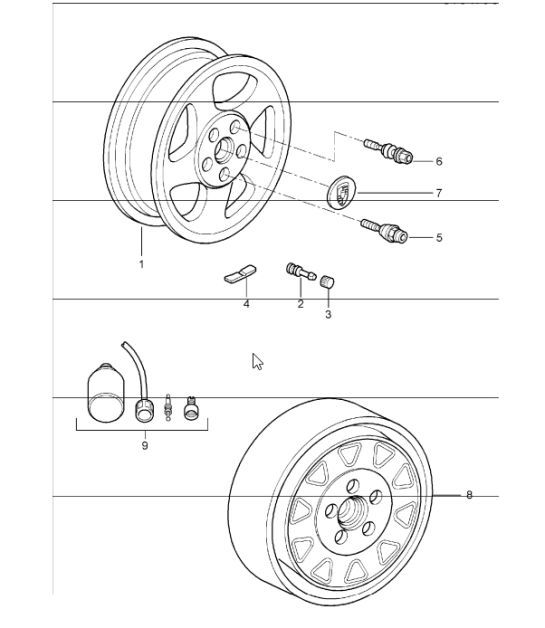 Diagram 601-00 Porsche 开曼 S 3.4L 987C 2005-08 车轮、制动器