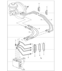 brake lines body front section for 997.1 CARRERA 4 / 4S 2005-08 and 997.1 TARGA / S 2007-08