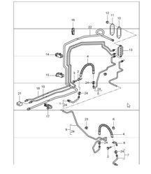 brake lines, brake lines underbody, vacuum line for 997.1 2005-08