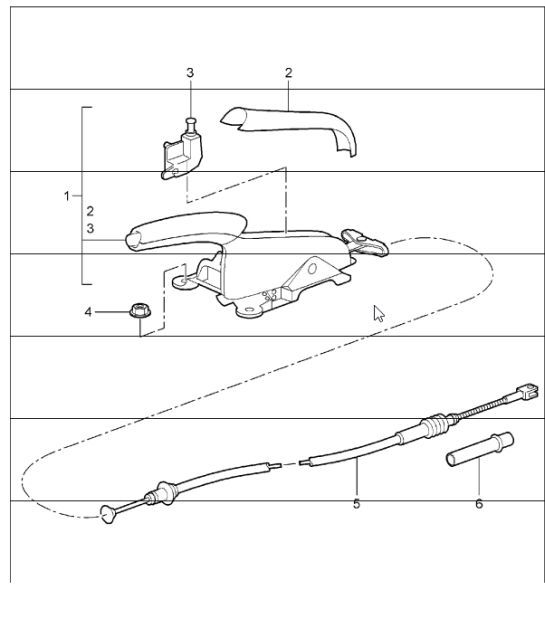 Diagram 701-05 Porsche 997 MKII 涡轮增压 2009>> 手柄系统、踏板组 