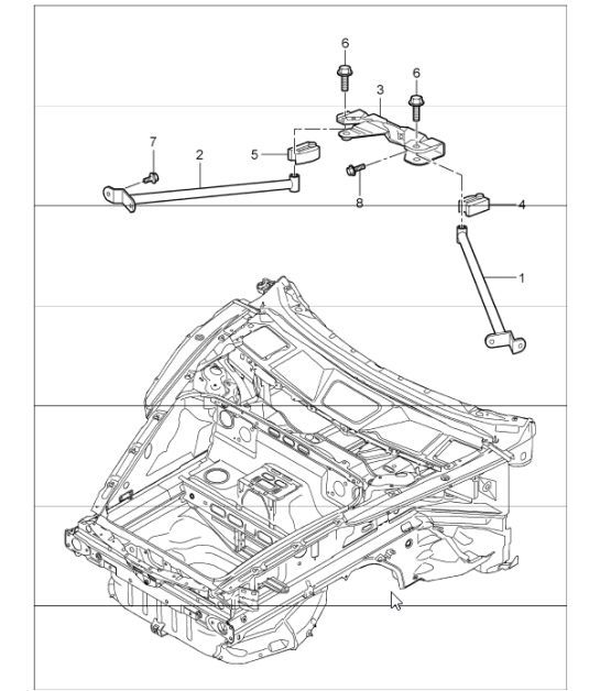 Diagram 801-15 Porsche 997 (911) MK1 2005-2008 Body