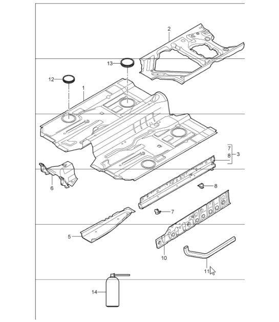 Diagram 801-20 Porsche 卡宴 92A（958） 2010-2017  车身