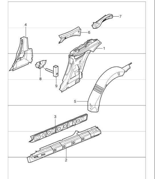 Diagram 801-60 Porsche 开曼 S 3.4L 987C 2005-08  车身