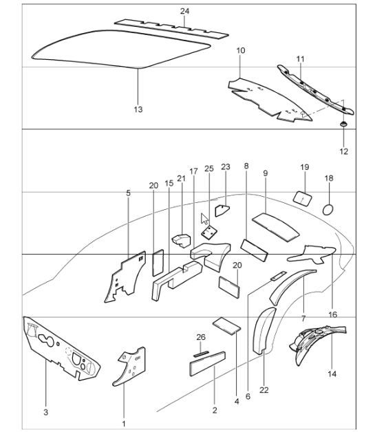 Diagram 807-15 Porsche Cayman 2.7L 987C 2006-08 Body